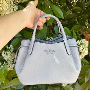 Kate Spade Gray Satchel Bag with Structured Design